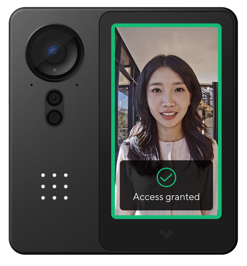 Verkada AF64 access station, wall-mounted reader with numeric keypad and display